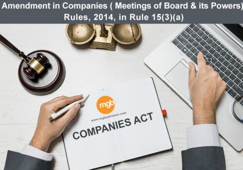 MCA has introduced Companies Amendment Act, 2019