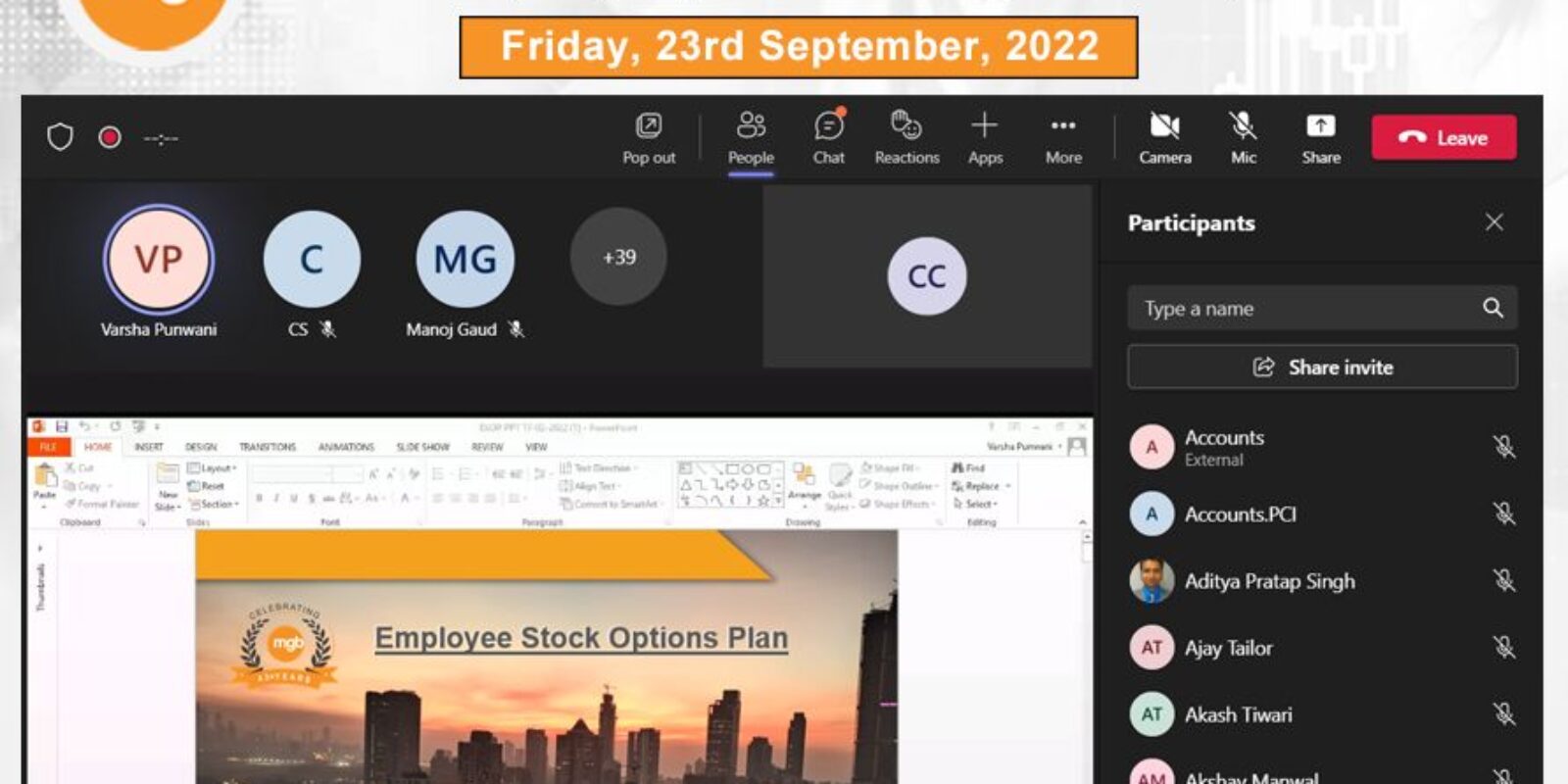 Webinar Conducted on ESOP (Employees Stock Option Plan)
