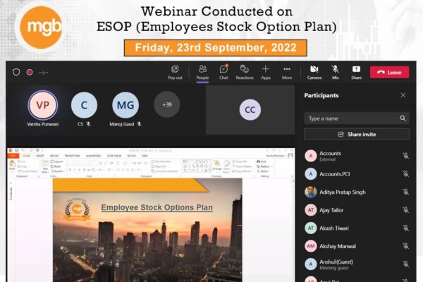 Webinar Conducted on ESOP (Employees Stock Option Plan)