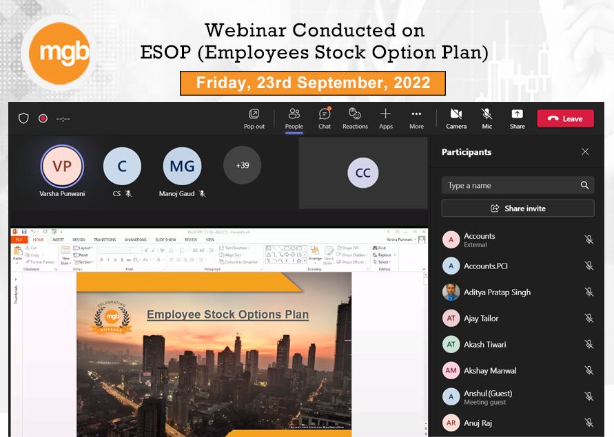 Webinar Conducted on ESOP