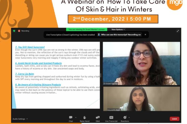 A Webinar on How to Take Care of Skin Hair in Winters