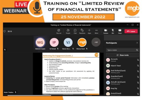 Training on Limited Review of Financial Statements.